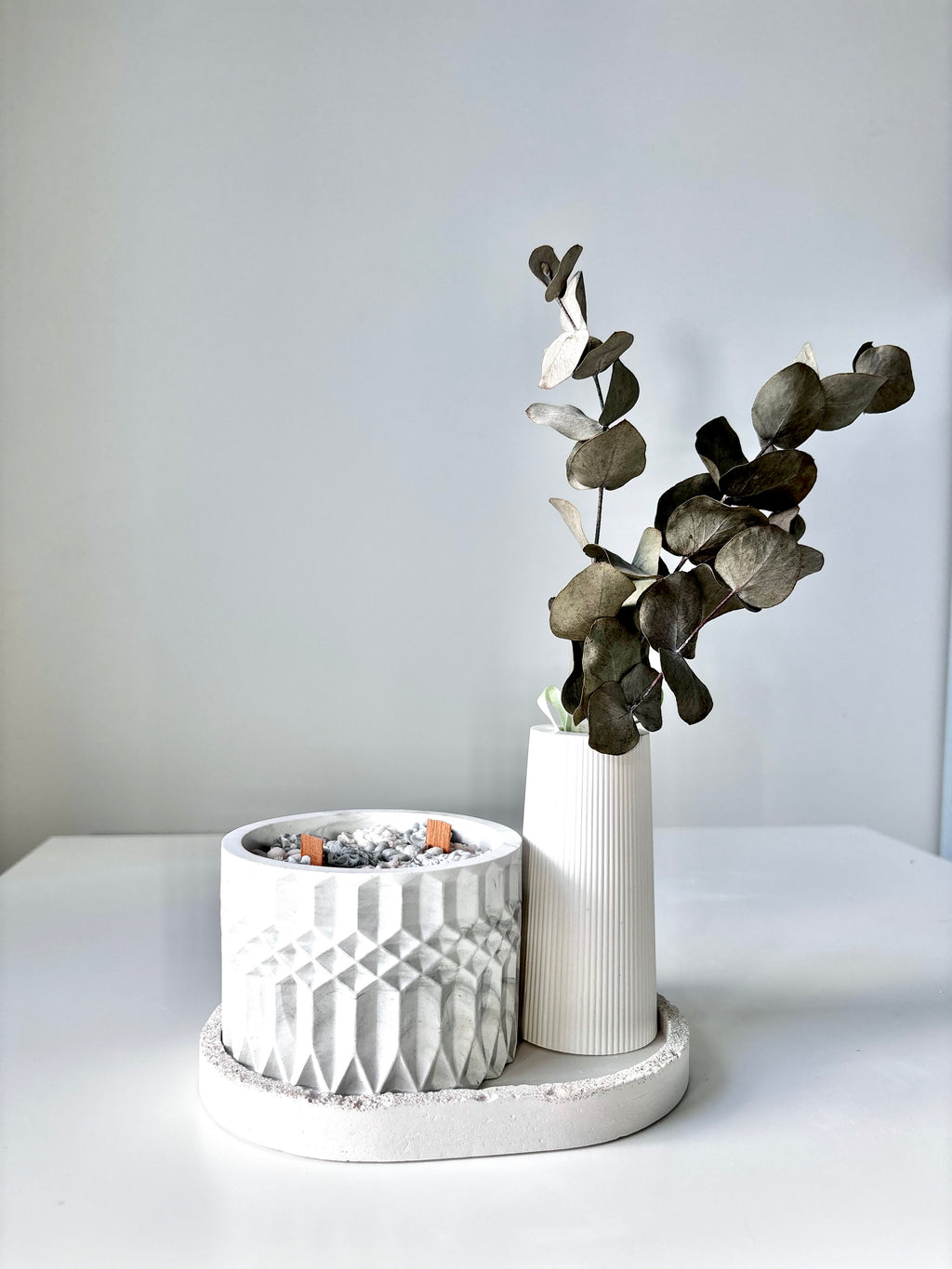 "FlowerPot" Rankų Darbo Žvakės Ir Vazelės Rinkinys