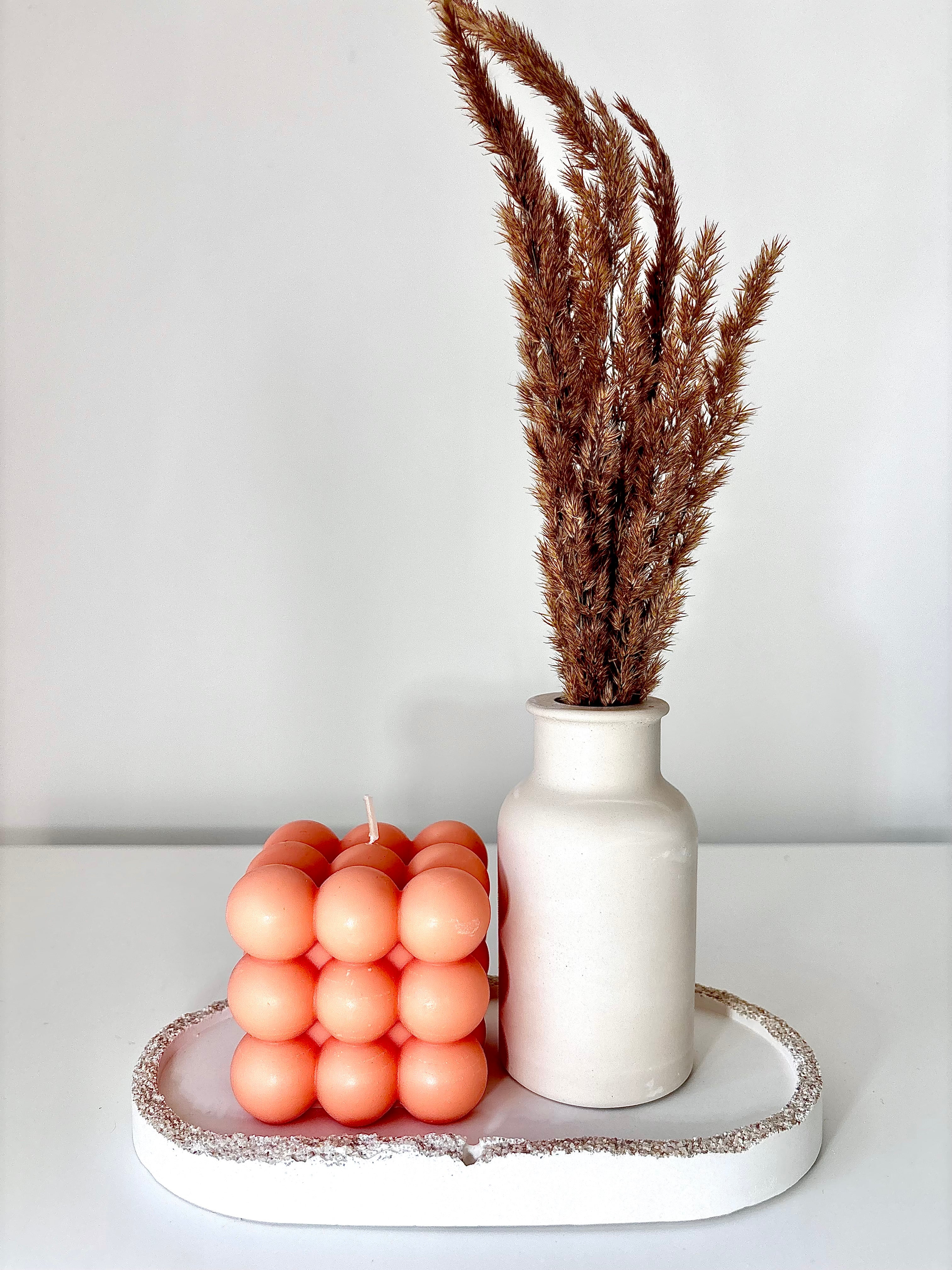 "Scent of Orange" Rudeninis Rankų Darbo Žvakės ir Vazelės Rinkinys