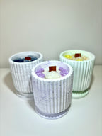 Aukšta Apvali Žvakė Indelyje su Dangteliu