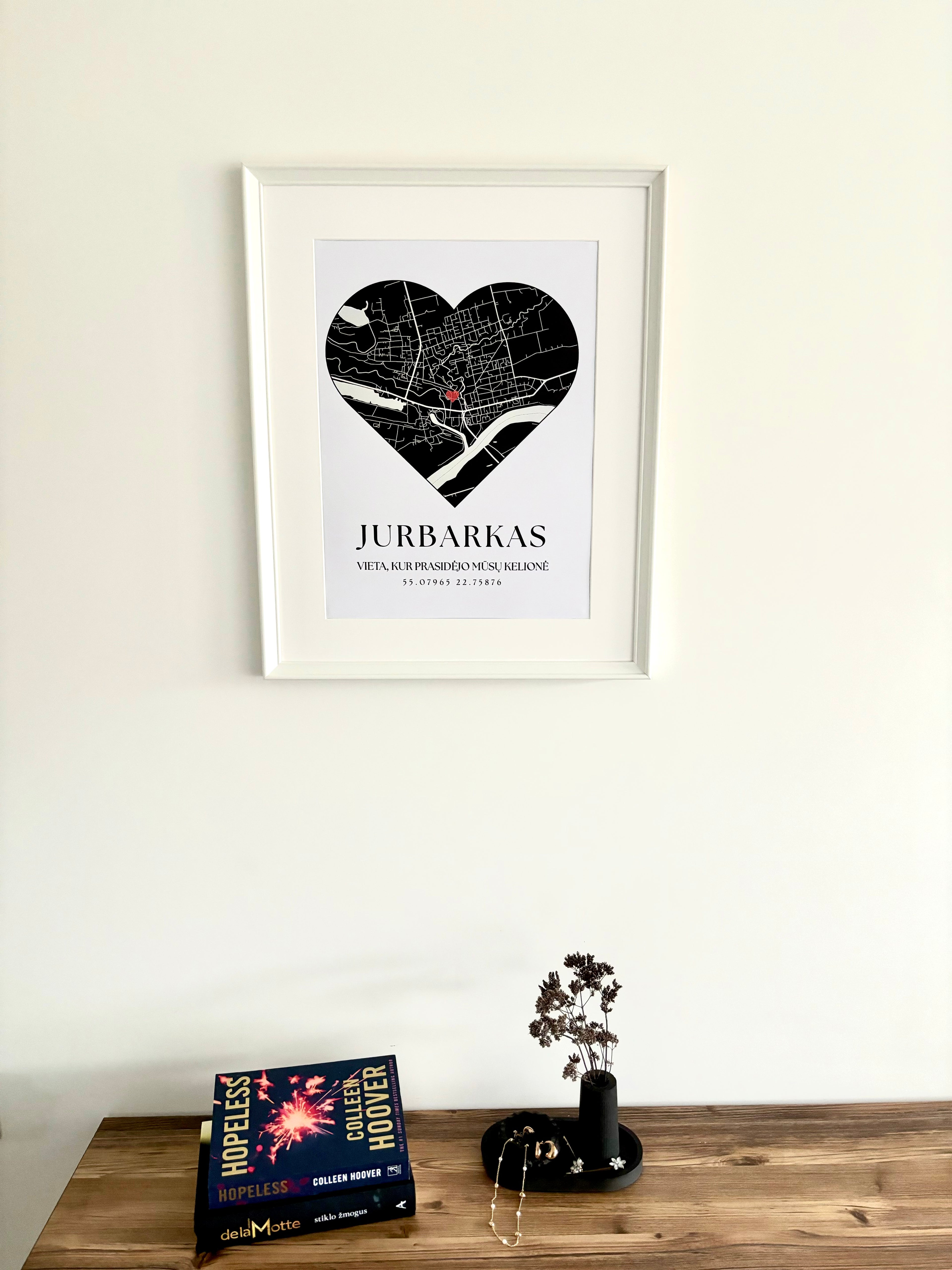 Minimalistinis Žėmelapis "Vieta, kur prasidėjo mūsų kelionė" Personalizuojamas