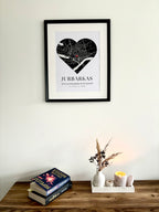 Minimalistinis Žėmelapis "Vieta, kur prasidėjo mūsų kelionė" Personalizuojamas