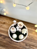 "Kalėdinis Miškas" rankų darbo žvakių su padėklu rinkinys