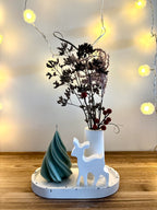 "Pasiruošę Šv. Kalėdoms" Kalėdinis rankų darbo žvakės su vazele rinkinys