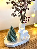 "Pasiruošę Šv. Kalėdoms" Kalėdinis rankų darbo žvakės su vazele rinkinys